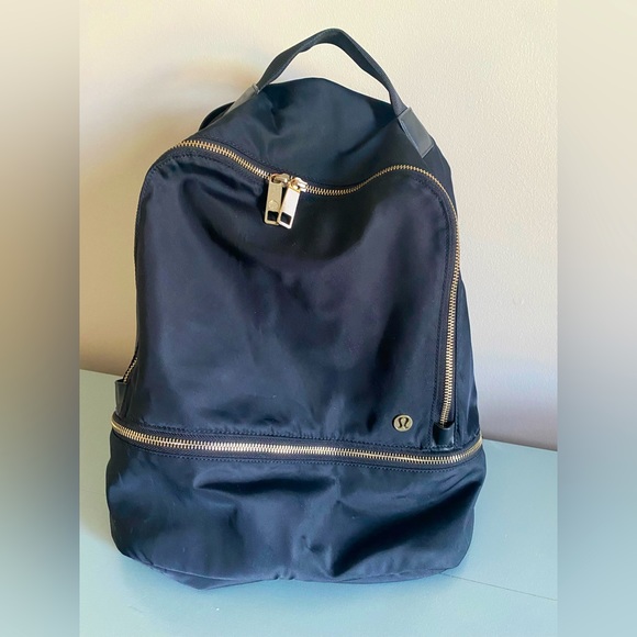 lululemon athletica Bags Lululemon City Backpack Black And Gold
